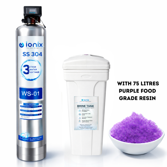 Ionix Stainless Steel Combo – Automatic Water Softener | Zero Maintenance, Max Protection | SS-304 Build for Indian Homes