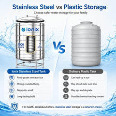 IONIX 1000 Litre Stainless Steel Insulated Water Tank – 7 Layer, Food-Grade SS 304 with Stand