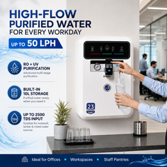 Ionix 50 LPH Commercial RO Water Purifier for Clinic, Office, Home | High Flow Small RO Plant with TDS Controller | Compact Industrial RO with Installation Kit