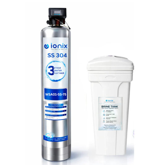 Ionix Stainless Steel Combo – Automatic Water Softener | Zero Maintenance, Max Protection | SS-304 Build for Indian Homes