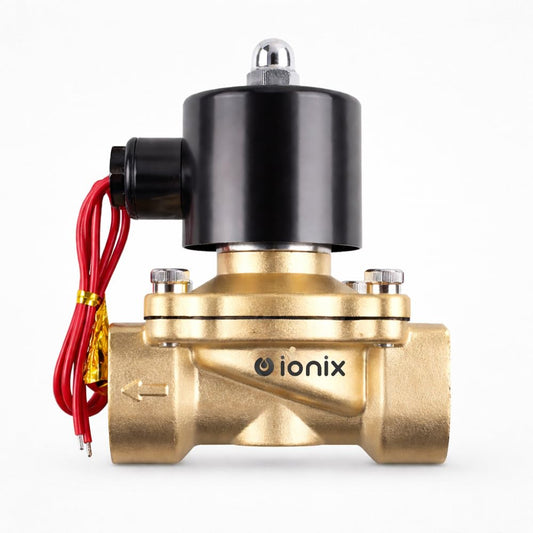 IONIX Brass solenoid valve 1/2 inch for industrial water purifier, irrigation, overhead tank, Normally closed type sv 220V AC