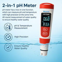 IONIX Profession PH meter,2 in 1 with Temperature | Laboratory Accuracy