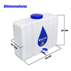 IONIX RO Waste Water Storage Tank 18L – Wall-Mountable, Food-Grade HDPE Plastic, Translucent Design, Easy to Connect with All Ro purifiers/Air Conditioners/Other Sources