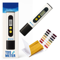 IONIX Digital Tds Tester & Ph Test Strips Combo, TDS Meter for Water Testing for Measuring Tds/Ppm- White