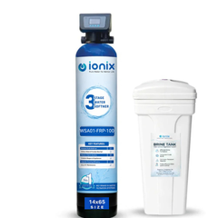 Ionix Ion Exchange Technology Based Automatic Water Softener WSA01-FRP-100 | 14×65 FRP Vessel | India's First 3-Stage Water Softener | 100L High Capacity Calcium Holding Resin | Automatic Regeneration