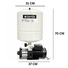 Ionix 1 HP Pressure Booster Pump with 24L Pressure Tank | Stainless Steel Multi-Stage Motor | High Pressure Water Booster System for Home & Commercial Use