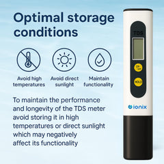IONIX Digital Tds Tester & Ph Test Strips Combo, TDS Meter for Water Testing for Measuring Tds/Ppm- White