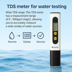 IONIX Digital Tds Tester & Ph Test Strips Combo, TDS Meter for Water Testing for Measuring Tds/Ppm- White