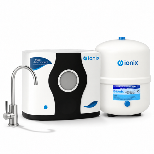Ionix Under Sink RO + UF Water Purifier for Home - Alkaline + Copper Retention Technology