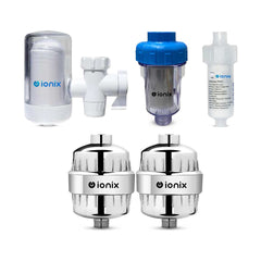 Ionix 2 BHK - Family Water Filter Kit (1 Tap Filter + 2 Shower Filters + 1 Washing Machine Filter)