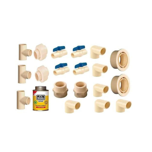 Ionix CPVC Tank Filter Installation Fittings Combo Kit for Bypass + Main + Backwash Line