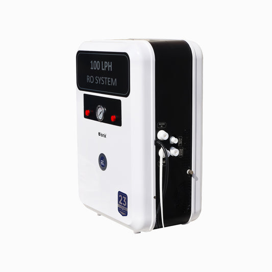 IONIX 100 LPH Commercial RO Water Purifier for School, Office, Factory | High Flow RO Plant with TDS Controller | Industrial Water Purifier for 300-500L Daily Use.