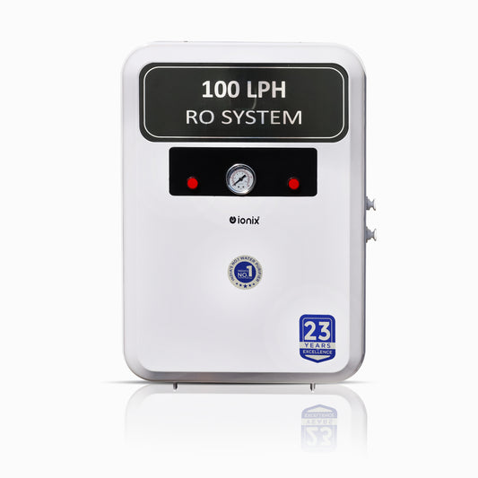 IONIX 100 LPH Commercial RO Water Purifier for School, Office, Factory | High Flow RO Plant with TDS Controller | Industrial Water Purifier for 300-500L Daily Use.
