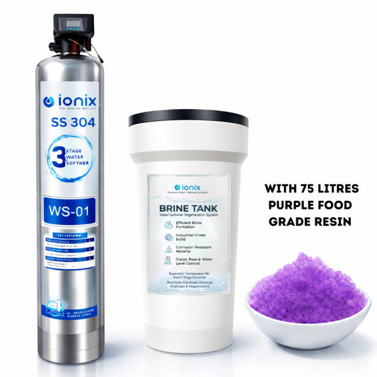 Ionix Stainless Steel Combo – Automatic Water Softener | Zero Maintenance, Max Protection | SS-304 Build for Indian Homes