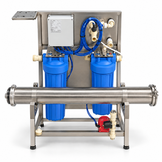IONIX 500 LPH Fully Automatic Commercial RO Plant with Auto Backwash Pretreatment, Front TDS Display & Stainless Steel Body