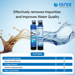 Ionix Water Softener Dual Vessel Automatic (WSA02-FRP-75) – Advanced Softening with ClearPro Automatic