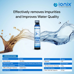 Ionix Ion Exchange Technology Based Automatic Water softener WSA01-FRP-75 model, India's First 3 Stage water softner with High capacity Calcium Holding Resin , Easy maintenance with Automatic Regenration