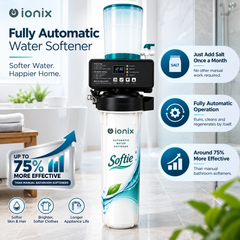 IONIX Softie Fully Automatic Bathroom Water Softener – 6L Food Grade Resin