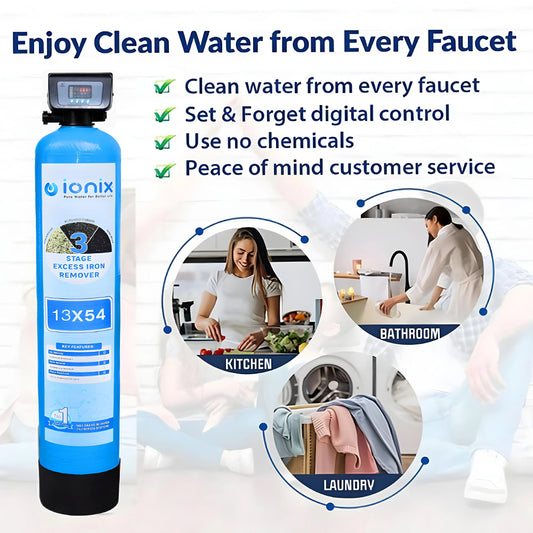 Ionix Excess Iron Remover & Water Softener 13x54 vessel Automatic , Perfect Solution for Iron related issues
