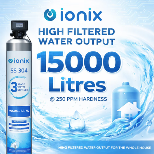 Ionix Stainless Steel Combo – Automatic Water Softener | Zero Maintenance, Max Protection | SS-304 Build for Indian Homes