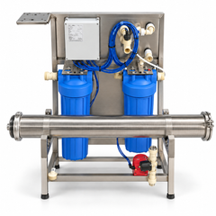 IONIX 250 LPH Fully Automatic Commercial RO Plant with Auto Backwash Pretreatment, Front TDS Display & Stainless Steel Body