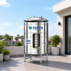 IONIX 500 Litre Stainless Steel Insulated Water Tank – 7 Layer, Food-Grade SS 304 with Stand