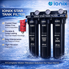 IONIX Star Tank Filteration System, Saltless Water Softener, German Quality With Pressure Motor