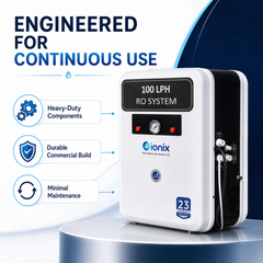 IONIX 100 LPH Commercial RO Water Purifier for School, Office, Factory | High Flow RO Plant with TDS Controller | Industrial Water Purifier for 300-500L Daily Use.