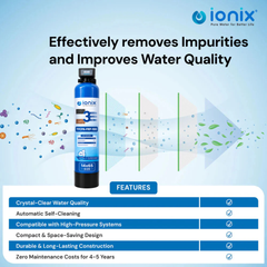 Ionix TFCPA-FRP-100 Automatic Tank Water Filter (14×65 Inch) | 3 Stage Clear Pro Automatic | 0 Maintenance Cost for Up to 5 Years | Fit & Forget Model | Whole House Water Filtration System