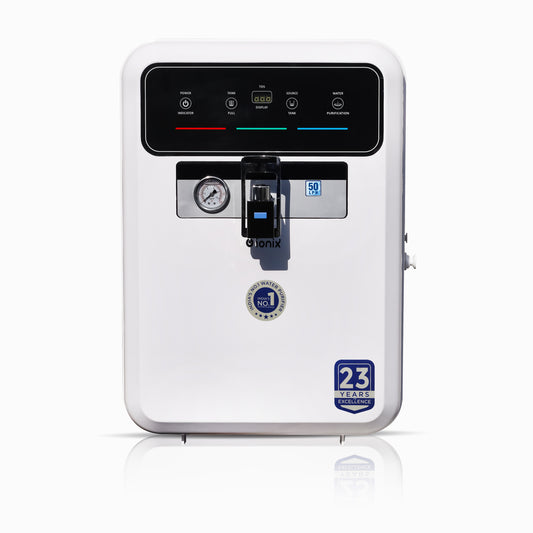 Ionix 50 LPH Commercial RO Water Purifier for Clinic, Office, Home | High Flow Small RO Plant with TDS Controller | Compact Industrial RO with Installation Kit