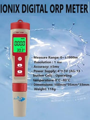 IONIX ORP Meter Oxidation Reduction Detector Redox Tester for Water Purity, water ORP tester, red