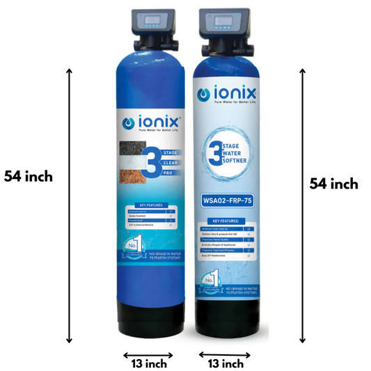 Ionix Water Softener Dual Vessel Automatic (WSA02-FRP-75) – Advanced Softening with ClearPro Automatic
