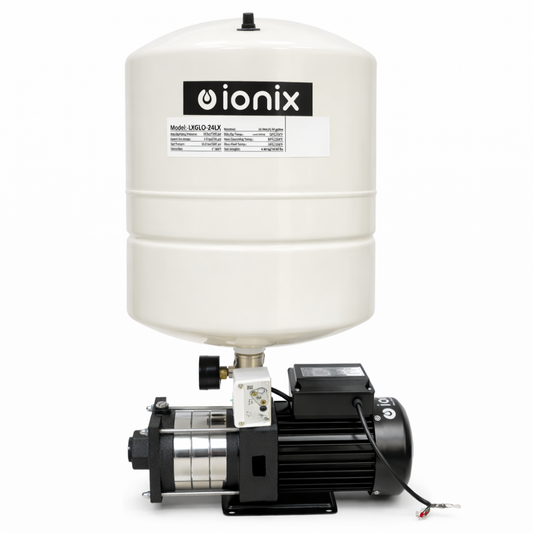 Ionix 1 HP Pressure Booster Pump with 24L Pressure Tank | Stainless Steel Multi-Stage Motor | High Pressure Water Booster System for Home & Commercial Use