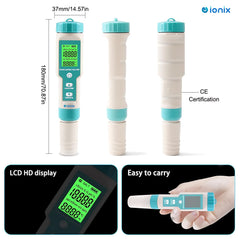 IONIX 7 in 1 PH/EC/ORP/S.G/Salinity/Temperature/TDS Meter, PH Meter, Water Testing Kit for Swimming Pools, Aquarium, multiparameter water quality tester, ph meter for water testing