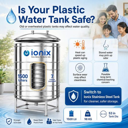 IONIX 1500 Litre Stainless Steel Insulated Water Tank – 7 Layer, Food-Grade SS 304 with Stand