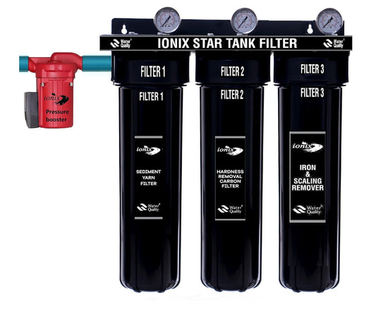 IONIX Star Tank Filteration System, Saltless Water Softener, German Quality With Pressure Motor