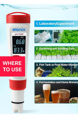IONIX Profession PH meter,2 in 1 with Temperature | Laboratory Accuracy