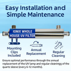 IONIX Whole House UV Water Filter - SS 304 Grade