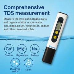 IONIX Digital Tds Tester & Ph Test Strips Combo, TDS Meter for Water Testing for Measuring Tds/Ppm- White