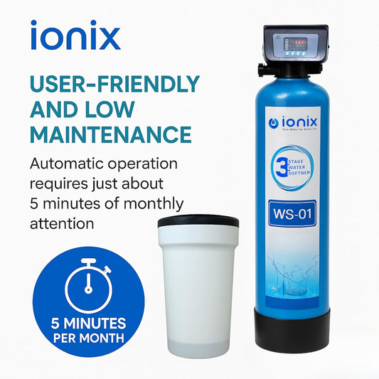 Ionix Ion Exchange Technology Based Automatic Water softener, India's First 3 Stage water softner with High capacity Calcium Holding Resin , Easy maintenance with Automatic Regenration