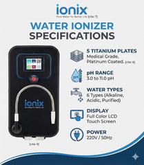Ionix Titanium US Ionizer –Undersink Water Ionizer with 5 Titanium Plates