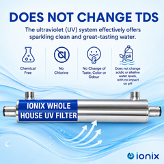 IONIX Whole House UV Filter 55W, 4000 LPH, SS304, 1.5 Inch In/Out