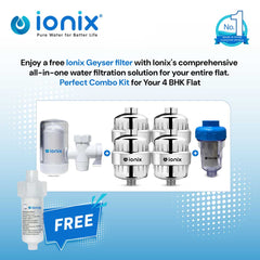 Ionix 4BHK - Family Kit for 4 BHK (1 Tap Filter + 4 Shower Filters + 1 Washing Machine Filter)