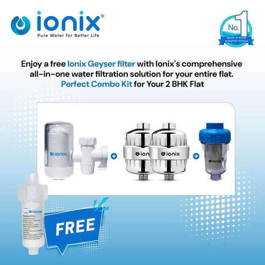 Ionix 2 BHK - Family Water Filter Kit  (1 Tap Filter + 2 Shower Filters + 1 Washing Machine Filter)
