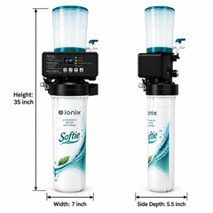 IONIX Softie Fully Automatic Bathroom Water Softener – 6L Food Grade Resin