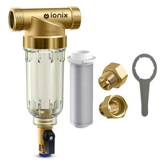 IONIX Spin Down Sediment Filter - Reusable Pre Filter for Whole House Water