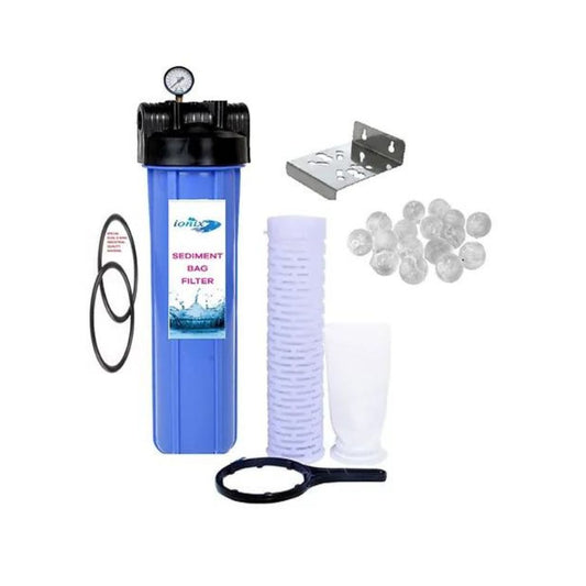 IONIX Dual Silicon O Ring Bag Filter Set - 20 inch 5 micron - 1 set - Blue