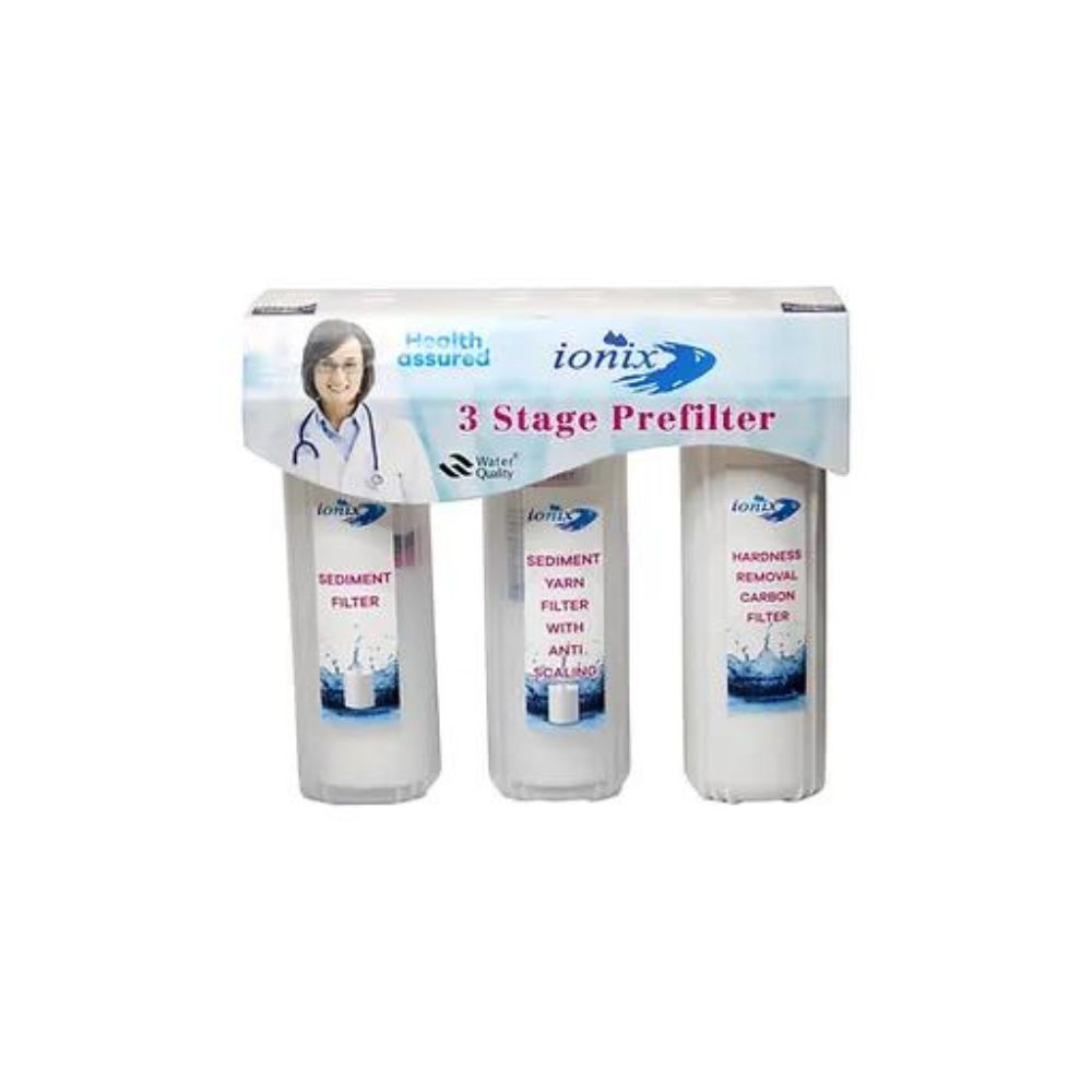Ionix 3 Stage Pre Filter for Water Purifier with Triple protection