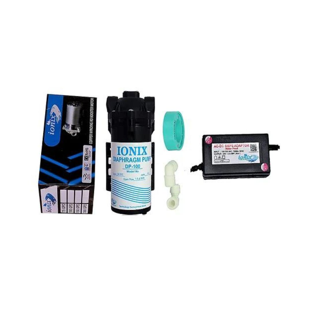 Ionix DP-100 RO Booster Pump 100 GPD & Ro pump supply adapter 24 v Combo