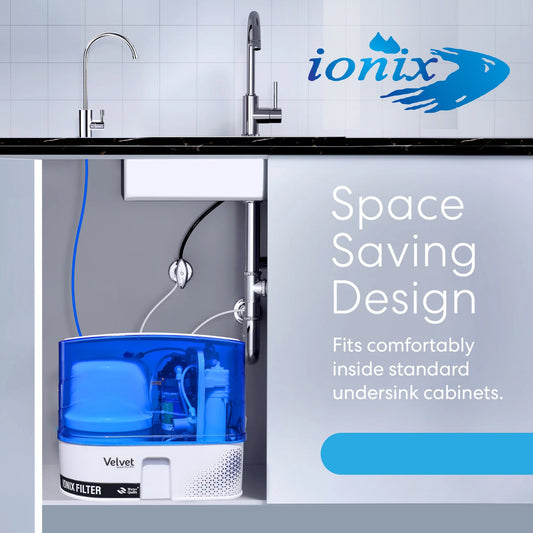 Ionix Velvet Under Sink RO Water Purifier - Alkaline + Copper + Minerals Retention Technology